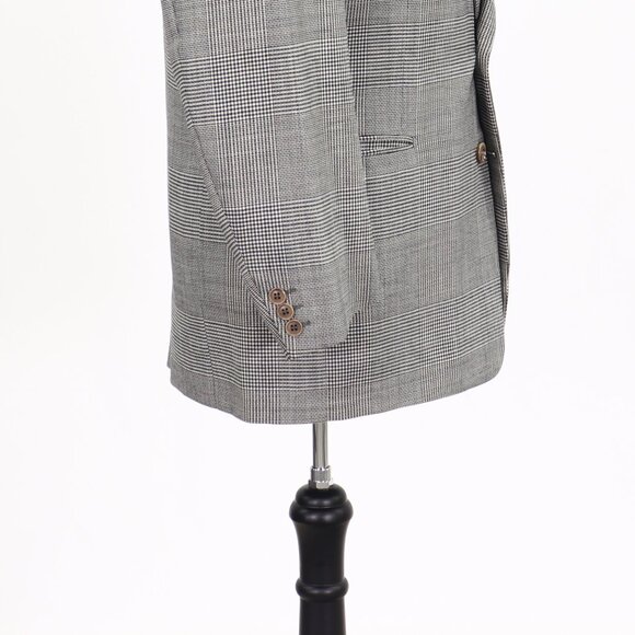 Pal Zileri 40R Gray Check 2-Button Sport Coat Blazer Jacket P193 - Picture 6 of 11